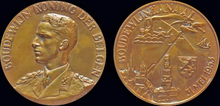 1886-1976 Belgium Wolfers Marcel Medaille Bust of King Bo..., Postzegels en Munten, Penningen en Medailles, Verzenden