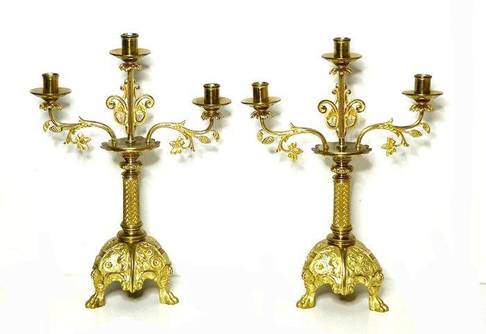 Kandelaar (2) - Verguld brons, Antiek en Kunst, Antiek | Overige Antiek