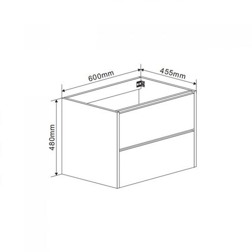 Florence Onderkast Liverpool 60cm Zwart, Huis en Inrichting, Badkamer | Badkamermeubels, Ophalen of Verzenden