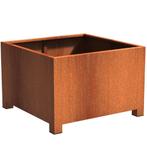 Cortenstaal plantenbak 120x120x80cm - Met poten, Tuin en Terras, 100 cm of meer, Vierkant, Nieuw, Metaal