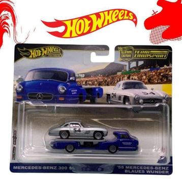 Hot Wheels 1:64 - Modelauto (2) - Mercedes Benz 300SL prata, Nieuw