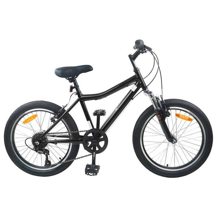 vidaXL Kinderfiets 24 Inch 6-Speed voor 8-12 jaar oud Zwart, Fietsen en Brommers, Fietsen | Racefietsen, Nieuw, Verzenden