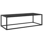 vidaXL Salontafel met zwart glas 120x50x35 cm zwart, Huis en Inrichting, Verzenden, Nieuw