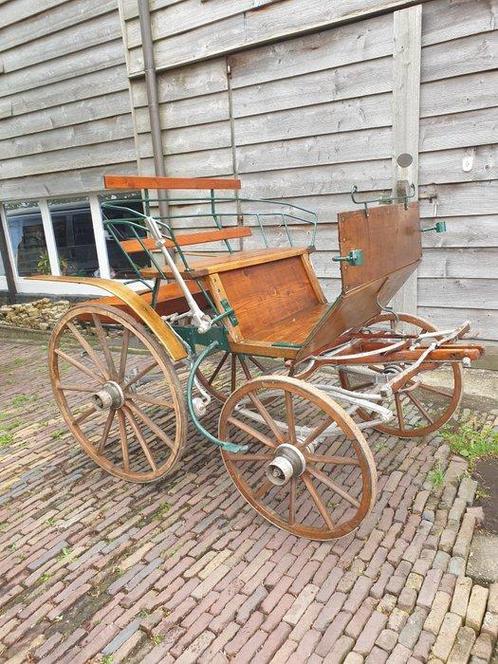 Antieke koets / menwagen, lamoen & boom; klein paard / grote, Antiek en Kunst, Curiosa en Brocante