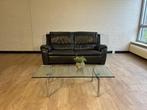 Veiling - Zwart leren twee zitter, Huis en Inrichting, Zetels | Zetels, Gebruikt