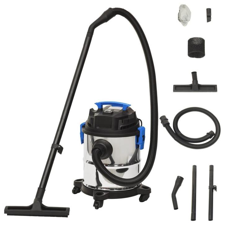 vidaXL Nat- en droogzuiger 1200 W 20 L zilverkleurig, Elektronische apparatuur, Stofzuigers, Nieuw, Verzenden