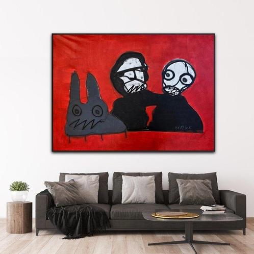 Hamelink - Couple with Dog, Antiek en Kunst, Kunst | Schilderijen | Modern