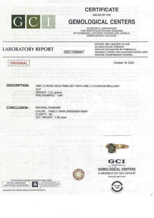 Zonder Minimumprijs - Ring - 14 karaat Roségoud - 1.05ct., Handtassen en Accessoires, Ringen