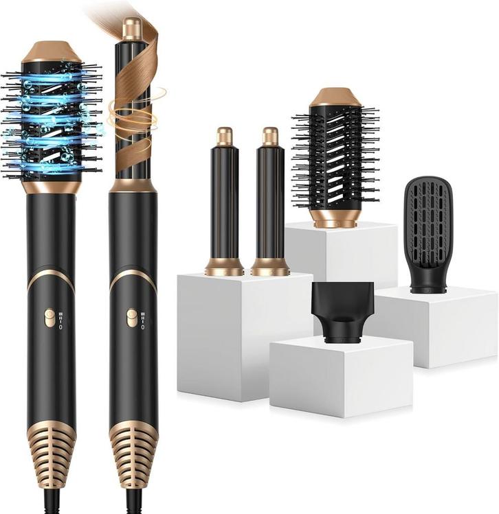 Krultang 5 in 1 - Airstyler - Fohnborstel - Met accessoirese, Handtassen en Accessoires, Uiterlijk | Haarverzorging, Nieuw, Verzenden