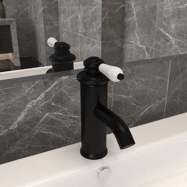 vidaXL Wastafelkraan 130x180 mm zwart, Doe-het-zelf en Bouw, Sanitair, Nieuw, Verzenden