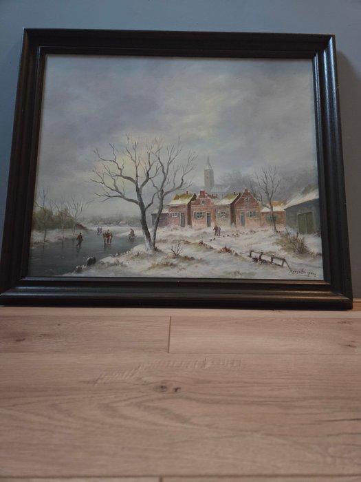 Kees van Ameijden (1907-1992) - Winterlandschap, Antiquités & Art, Art | Peinture | Classique