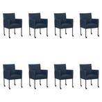 Set van 8 Leren eetkamerstoelen Desire - Toledo Kobalt, Ophalen of Verzenden
