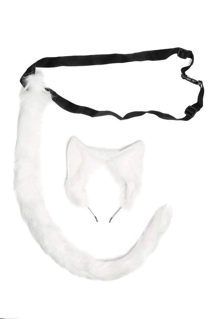 Haarband Furry Oren Staart Set Wit Kat Poes Vos Diadeem Dons, Kleding | Dames, Carnavalskleding en Feestkleding, Nieuw, Ophalen of Verzenden