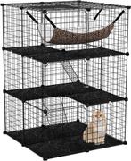 Kattenren - Kattenkooi - voor binnen - 74x74x107 cm - Zwart, Dieren en Toebehoren, Kattenmanden, Verzenden, Nieuw