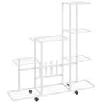 Plantenrek op wielen 94,5cm wit | OP = OP, Verzenden, Nieuw, Metaal, 60 tot 100 cm