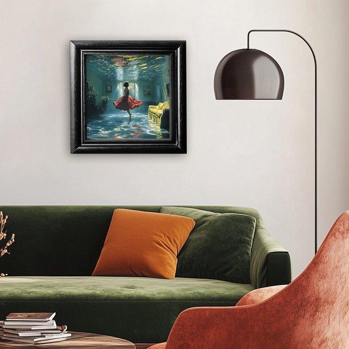 Le Yack (1972) - Dancing with Fishes - Hand signed, Antiek en Kunst, Kunst | Designobjecten