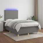 vidaXL Boxspring met matras en LED stof donkergrijs 120x200, Huis en Inrichting, Verzenden, Nieuw