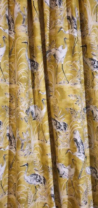 Exclusieve stof met kraan uit Manciuria - 300x280cm -, Antiek en Kunst, Antiek | Tapijten, Tafelkleden en Textiel