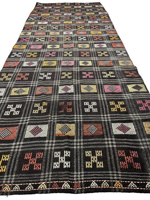 Turkish Oversized Wol - Kelim - 186 cm - 447 cm, Huis en Inrichting, Stoffering | Tapijten en Vloerkleden
