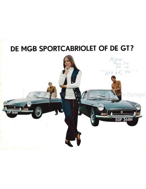 1970 MG MGB GT BROCHURE NEDERLANDS, Livres, Autos | Brochures & Magazines