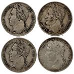 België. Leopold I (1831-1865). 5 Francs 1848/1849 (4 stuks)