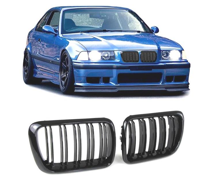DOUBLE CALANDRE BMW E36 91-96 NOIR BRILLANT, Auto-onderdelen, Carrosserie, Verzenden