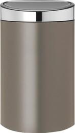 Brabantia Touch Bin 40 Liter Platinum / Matt Prullenbakken, Huis en Inrichting, Woonaccessoires | Prullenbakken, Verzenden, Nieuw