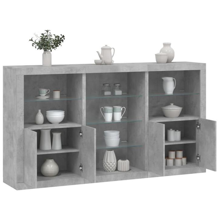 vidaXL Dressoir met LED-verlichting 181,5x37x100 cm, Huis en Inrichting, Kasten | Dressoirs, Nieuw, Verzenden