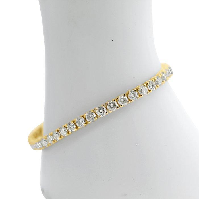 Zonder Minimumprijs - Tennis armband - 14 karaat Geel goud -, Handtassen en Accessoires, Antieke sieraden