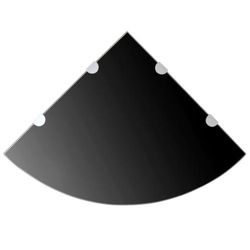 vidaXL Hoekschap met chromen dragers zwart 45x45 cm glas, Huis en Inrichting, Kasten | Wandmeubels, Nieuw, Verzenden