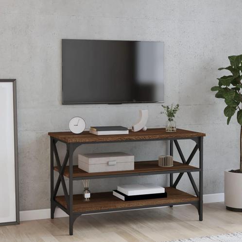 vidaXL Meuble TV Chêne marron 80x40x50 cm Bois, Maison & Meubles, Tables | Tables de salon, Neuf, Envoi