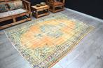 Oranje handgemaakt Turks tapijt - Vloerkleed - 251 cm - 193, Huis en Inrichting, Nieuw