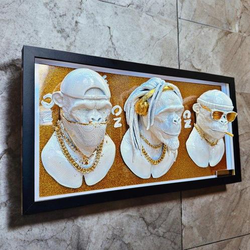 soul.arta - “No Speak, No Hear, No See 3D”, Antiek en Kunst, Kunst | Schilderijen | Modern