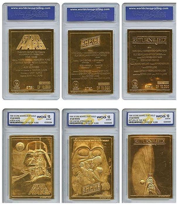 Star Wars - Lot of 7 - Original Gold Cards (23K) - Graded, Verzamelen, Film en Tv