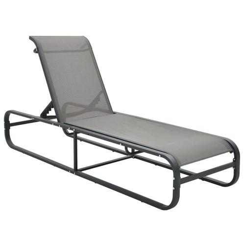 vidaXL Chaise longue Aluminium et textilène, Jardin & Terrasse, Chaises longues, Neuf, Envoi