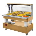 Warm wandbuffet, bain-marie, 4x GN 1/1-150 (Licht eiken, Verzenden, Nieuw in verpakking, Overige typen