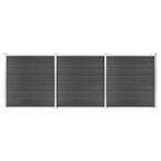 vidaXL Schuttingpanelenset 526x186 cm HKC zwart, Verzenden, Nieuw