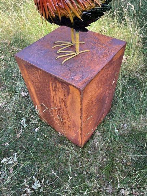Sculpture dextérieur, Pilaar-Zuil-Roest - 60 cm - Acier,, Antiek en Kunst, Curiosa en Brocante