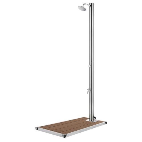 vidaXL Buitendouche met bruine basis 220 cm roestvrij staal, Tuin en Terras, Zwembaden, Nieuw, Verzenden
