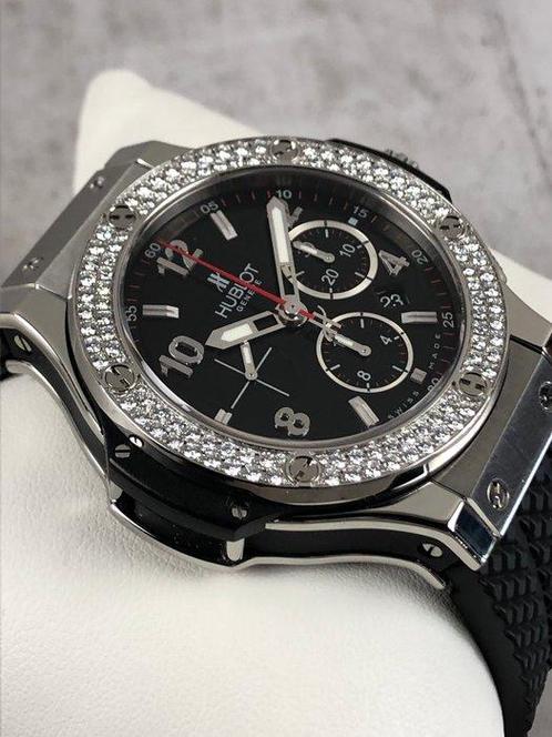 Hublot - Big Bang 44 Chronograph Diamonds 1,78 Carat -, Handtassen en Accessoires, Horloges | Heren