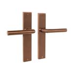 Geveerde deurklink Ferro mat brons op schild blind - voor..., Ophalen of Verzenden, Nieuw, IJzer, Klink of Kruk