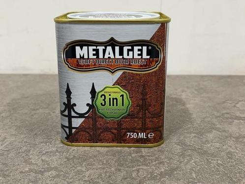 Veiling - 6x Metalgel gelverf 3-in-1 antraciet metallic 750m, Doe-het-zelf en Bouw, Verf, Beits en Lak