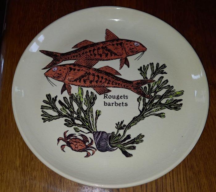 Sarreguemines - Lot de 6 Assiettes Service à Poisson Vintage, Antiek en Kunst, Antiek | Meubels | Tafels