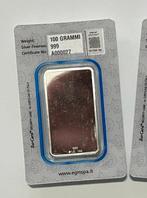 100 gram - Zilver .999 - EGM - Verzegeld, Postzegels en Munten, Edelmetalen en Baren