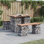 vidaXL Tuinbank Schanskorfontwerp 100x70x72 cm massief, Tuin en Terras, Verzenden, Nieuw
