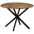 vidaXL Eettafel Ø110x78 cm massief gerecycled hout en staal, Huis en Inrichting, Verzenden, Nieuw