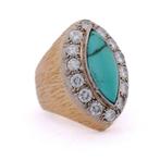 Cocktailring - 18 karaat Geel goud - 1.20ct. tw. Diamant