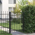 vidaXL Poort met gebogen bovenkant enkel 1x1,2 m staal zwart, Tuin en Terras, Verzenden, Nieuw