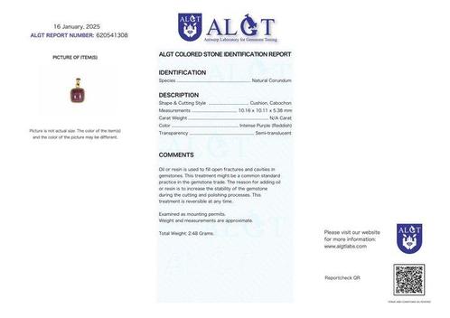 Geen Reserve - ALGT Gecertificeerd - Natuurlijke Robijn, Verzamelen, Mineralen en Fossielen