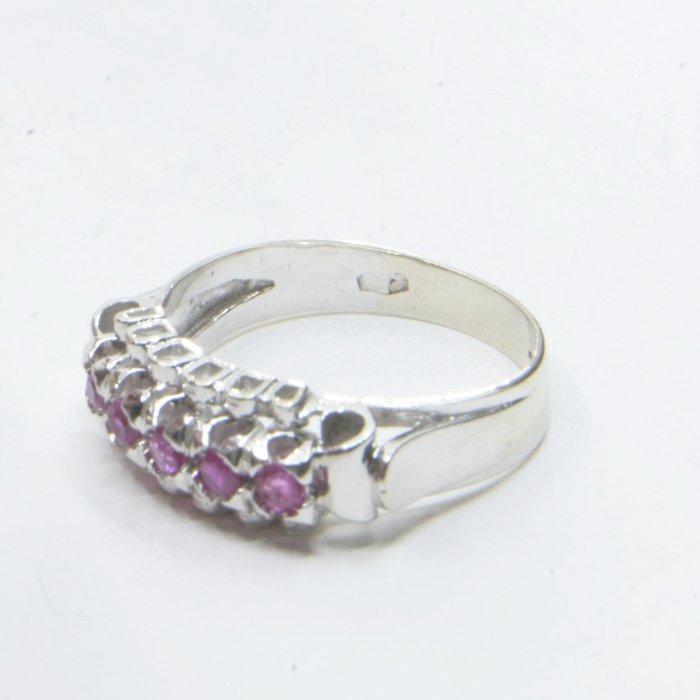 Ring - 18 karaat Witgoud - 0.30ct. tw. Saffier, Handtassen en Accessoires, Ringen